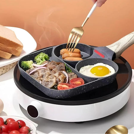 Frigideira Antiaderente com 3 Divisórias - CLICK!