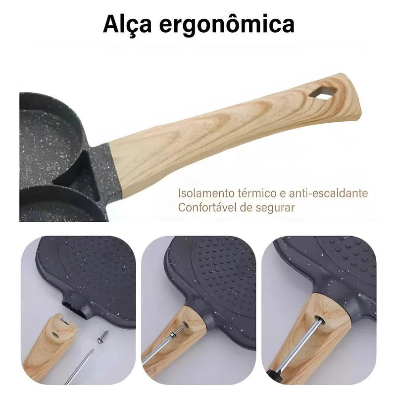 Frigideira Antiaderente com 3 Divisórias - CLICK!