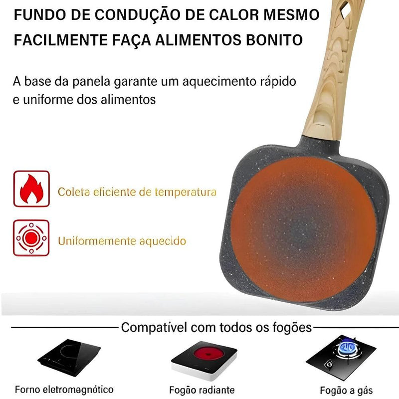 Frigideira Antiaderente com 3 Divisórias - CLICK!
